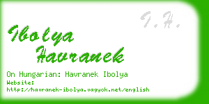 ibolya havranek business card